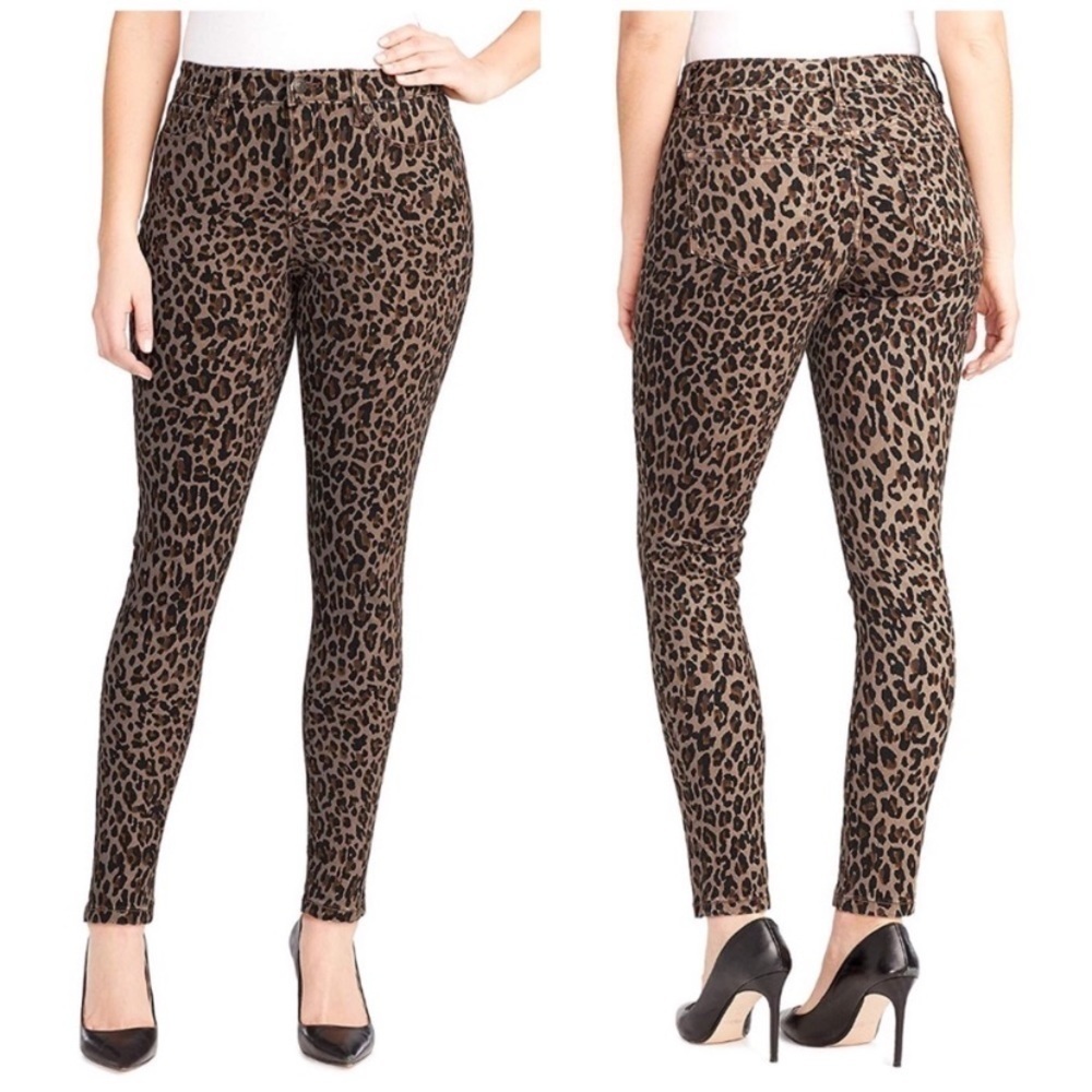 NINE WEST Gramercy animal print skinny jeans 12